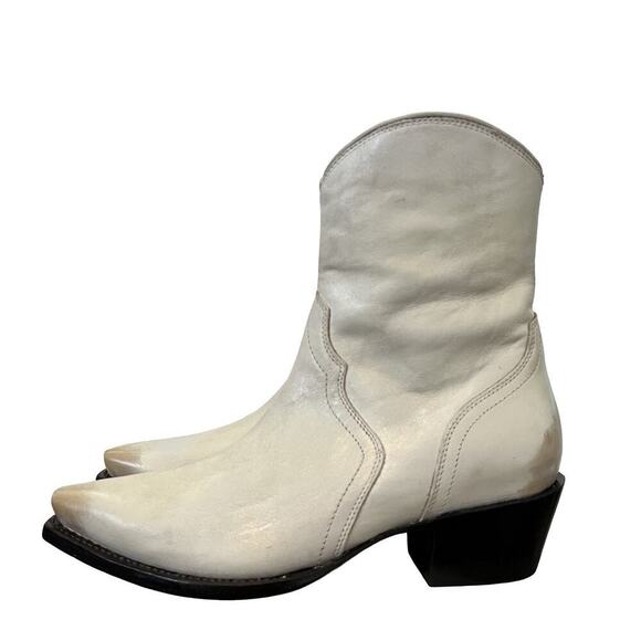Tecovas The Dakota Women's Cowgirl Boots Size 8.5 Whitewash Bovine Western NWOB - Picture 2 of 16
